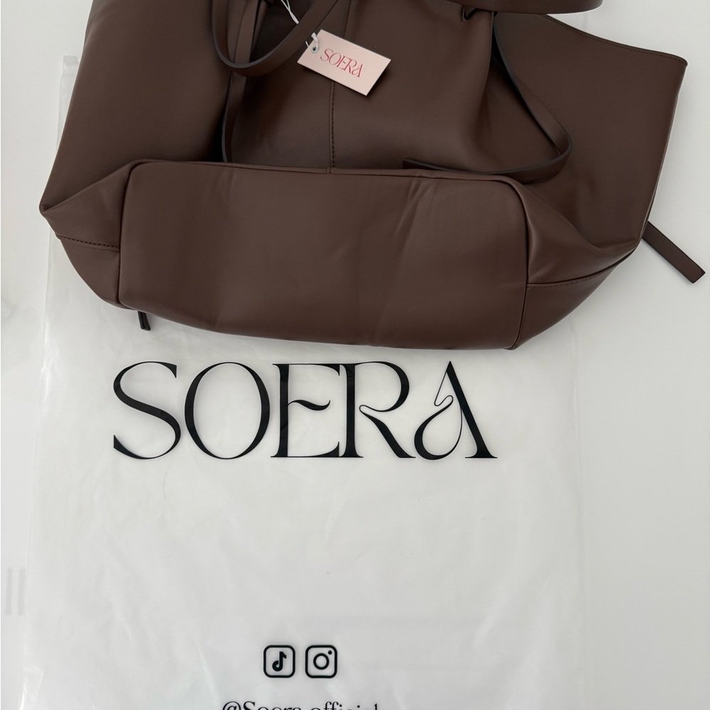 Brown Shoulder Bag with Structured Design